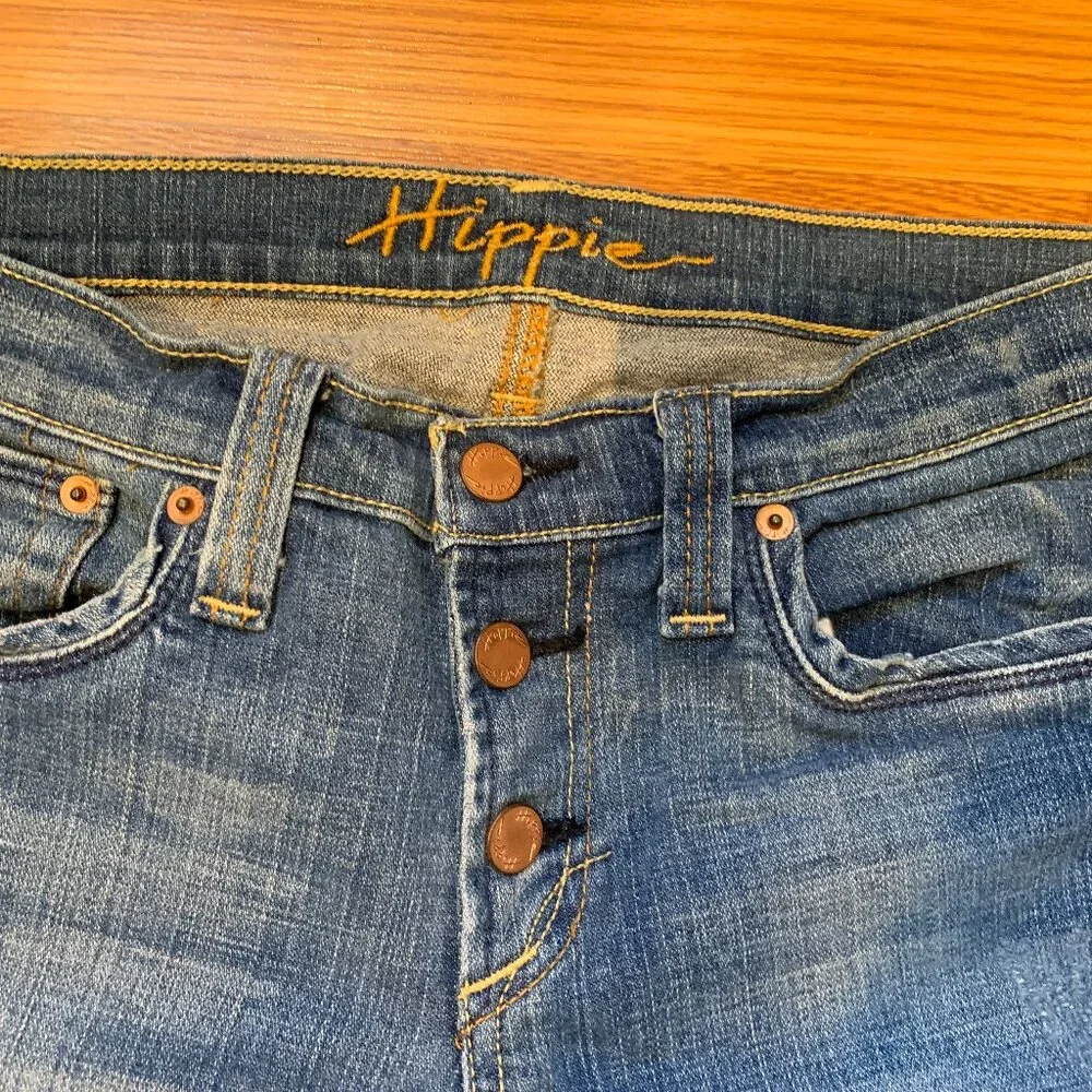 Hippie Low Rise Flare Leg Jeans - Picture 3 of 12